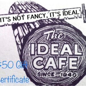Ideal Café Gift Card & Sticker - Valued at $50