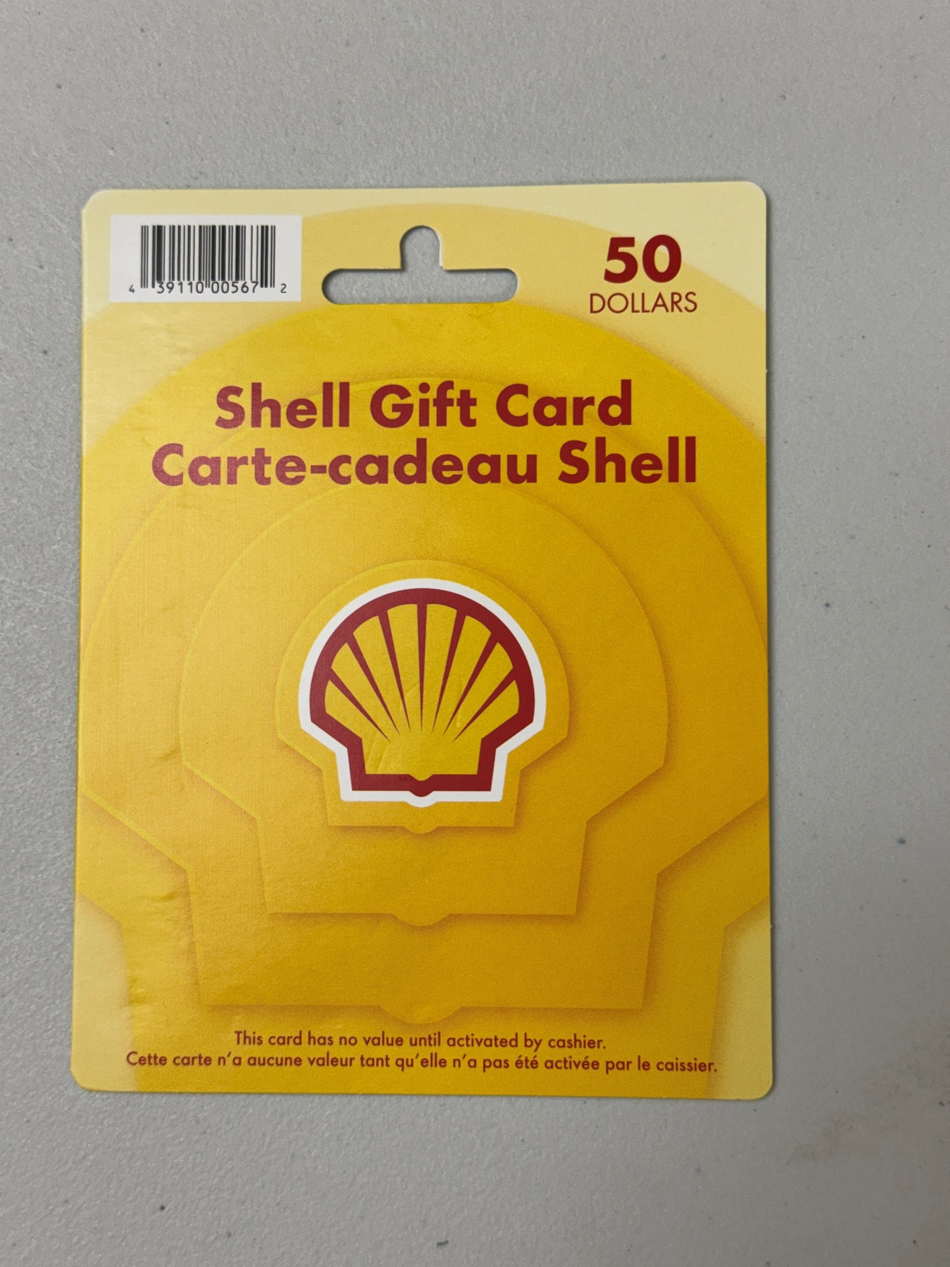 Shell Gas Card #4 – $50 value