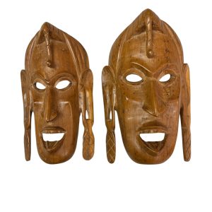 Collectable 2 Hand-carved Masks, Kenya, 1950s - Valued at $125
