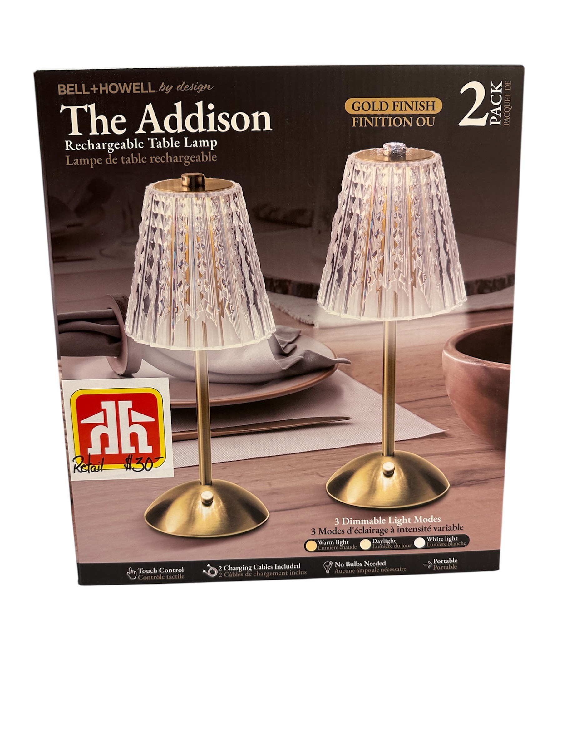 Rechargable Table Lamps (2) – Valued at $30