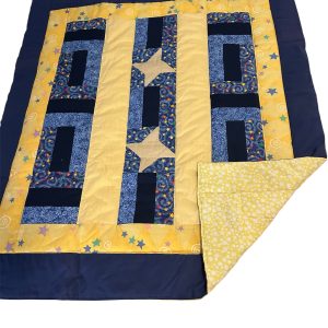 Crib Quilt -Blue/yellow - Valued at $110
