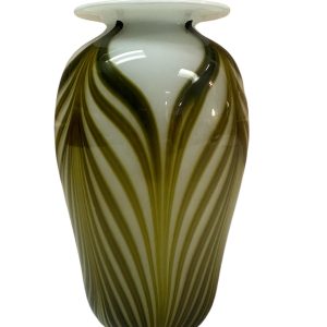 Hand Blown Striped Vase - Valued at $70